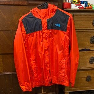 The North Face Men's Vibrant Red and Black Raincoat